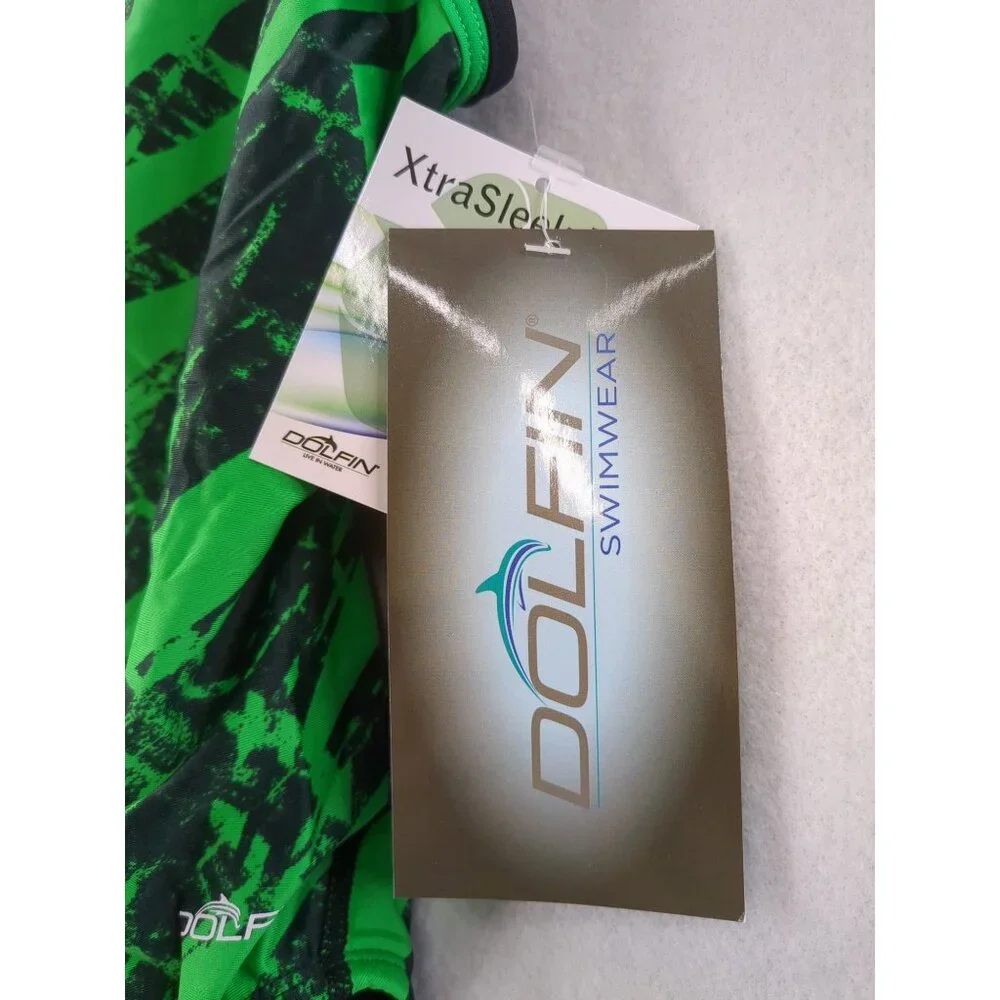 Dolfin Competition Swimsuit‎ Womens 30 Green Black One Piece XtraSleek Eco